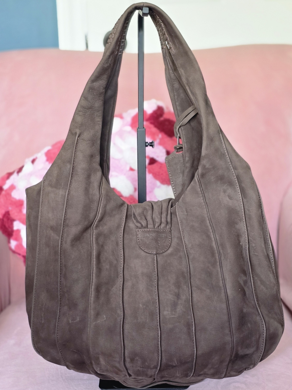 Stunning Lancel Mocha Nubuck Suede Hobo Bag - Picture 2 of 8